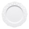 White with Silver Dots Round Blossom Disposable Plastic Dinner Plates - 10.25" (120 Plates)